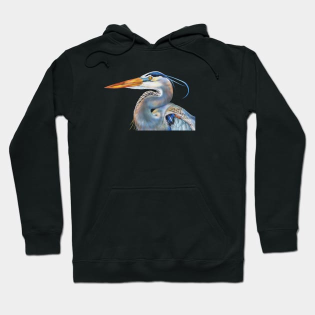 Blue Heron Hoodie by Tim Jeffs Art